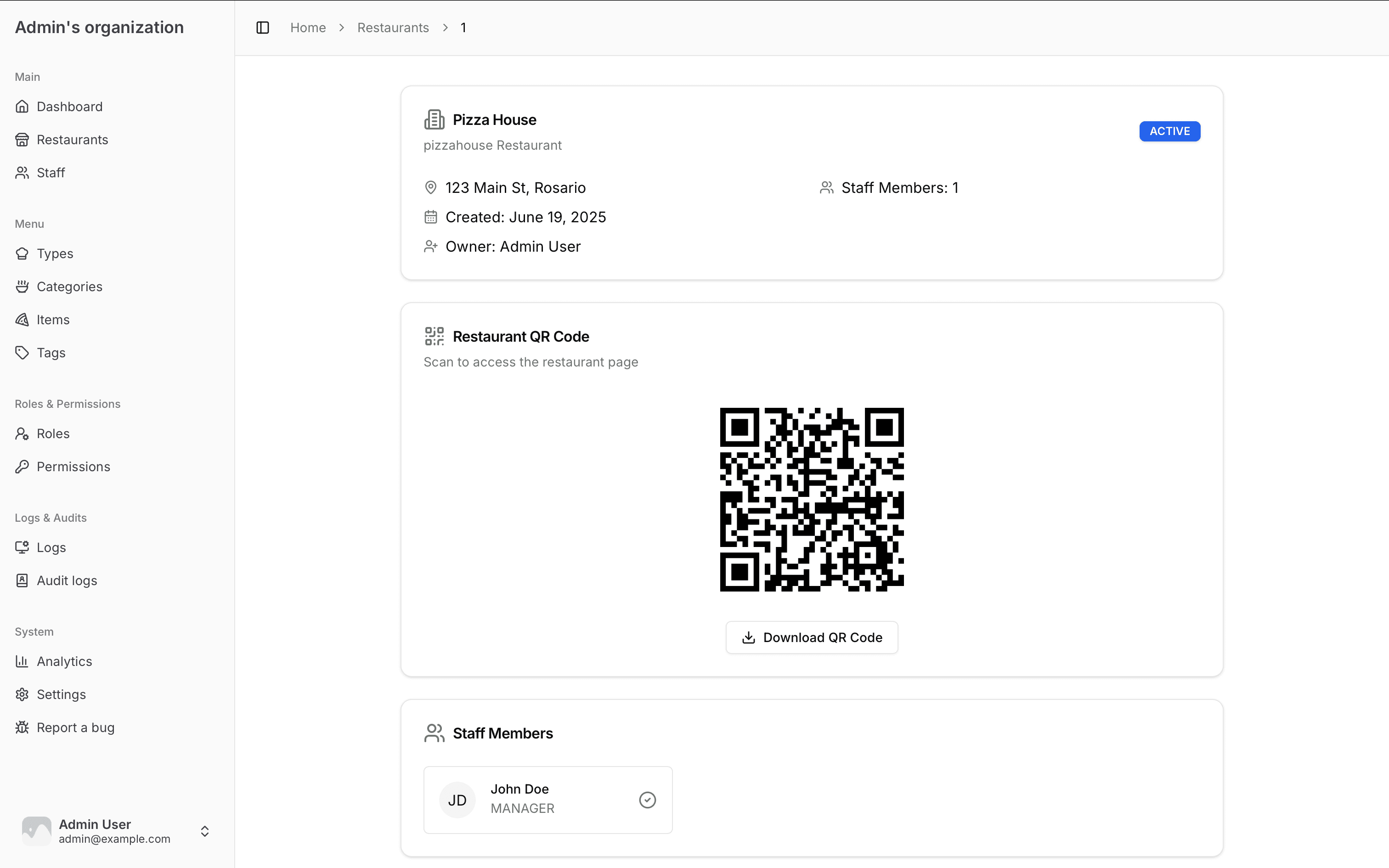 Contactless digital menus